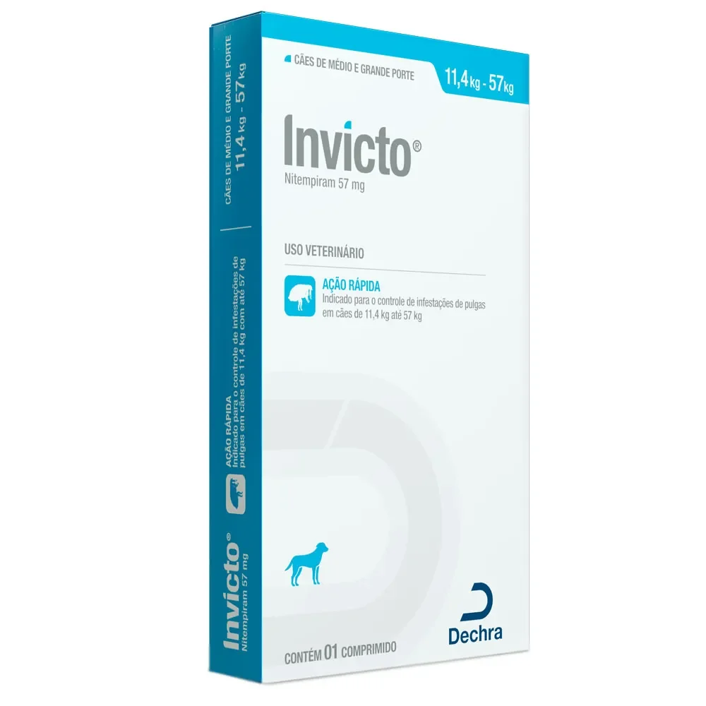 Invicto Antipulgas Cães de 11,4 a 57 kg
