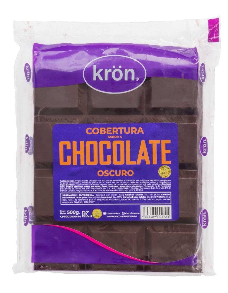 COBERTURA DE CHOCOLATE OSCURO KRON 500G