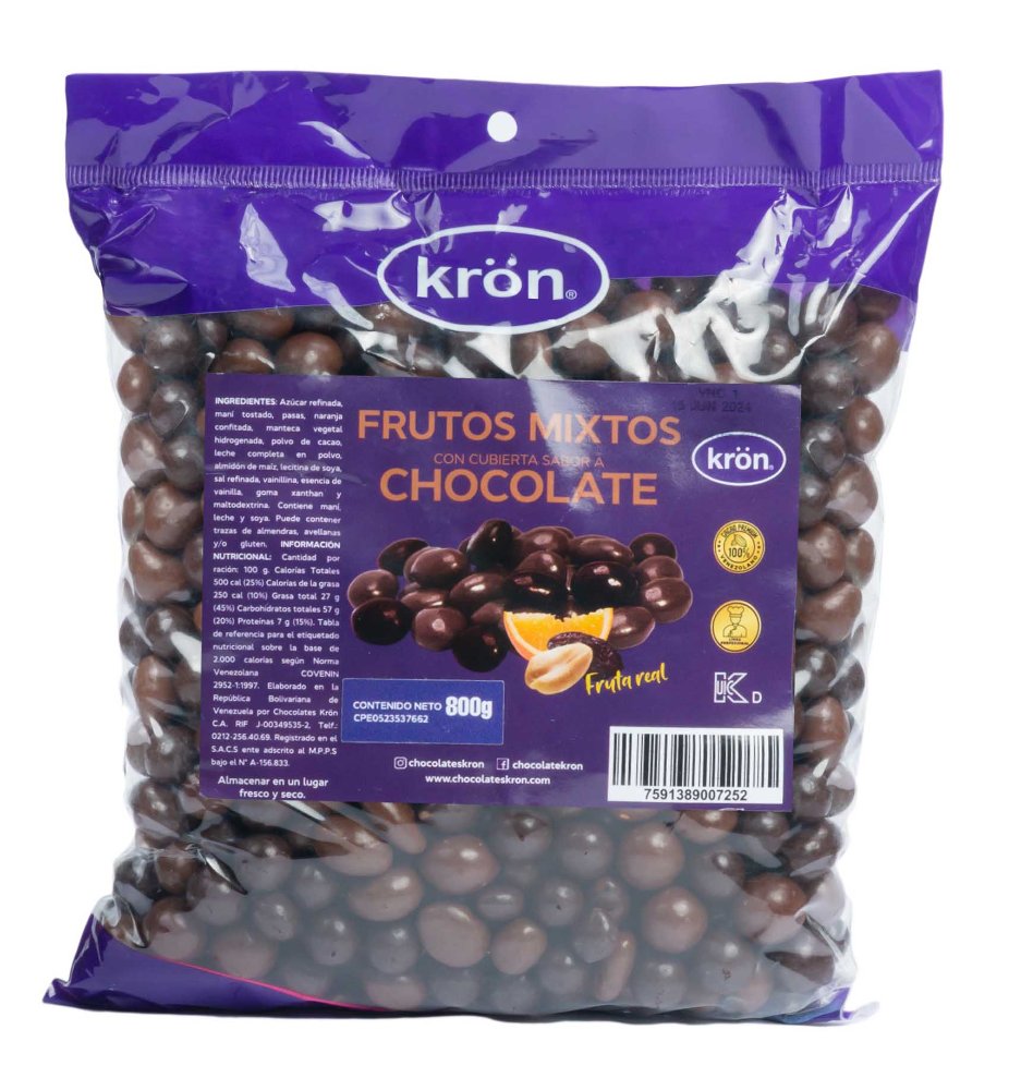 FRUTOS MIXTOS CUBIERTOS DE CHOCOLATE KRON