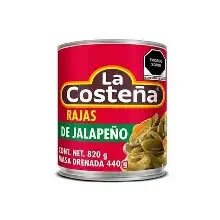 Chile Costeña Rajas 820 gr.