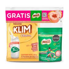 Leche Klim Fortificada Instantanea x 360, Gratis Milo Activ-Go Doypack x 100g