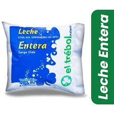 Leche Entera UHT Larga Vida El Trebol bolsa x 400 ml