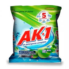 Detergente En Polvo AK-1 Con Suavizante Manzana Verde bolsa x 800g