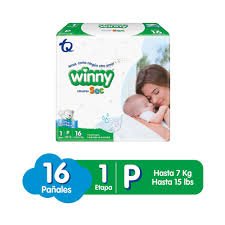 Pañales Desechables Winny Ultratrim Sec Etapa 1, Paca x 16 Pañales