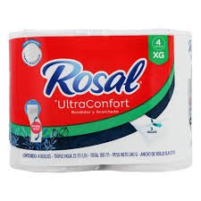 Papel Higiénico Rosal 3 hojas UltraConfort XXG, Paquete x 4 Rollos
