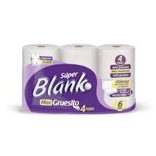 Papel Higíenico Súper Blanko Max Gruesito 4 Hojas, Paquete x 6 Rollos