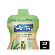 Crema Para Peinar Savital Elixir de Romero, Biotina y Sábila Sobre x 22ml