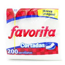 Servilletas Cortadas 1 A 1, Favorita, Paquete x 200 unds