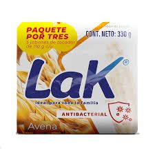 Jabón de Tocador Lak Antibacterial Avena x 3 Unds x 110g