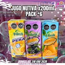 Bebida Saborizada Surtida Nutiva x 6 Unds x 200ml C/u