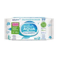Toallitas Húmedas Aqua Natural, Paquete x 100 Toallas