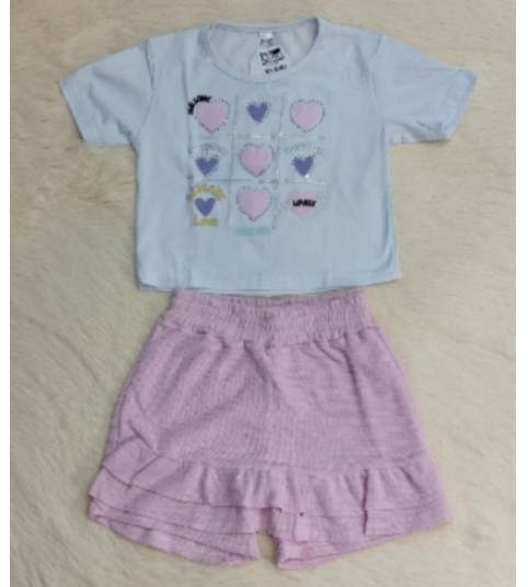 Conjunto falda shorts tela niña