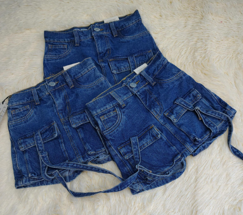 Falda short jeans niña vk2