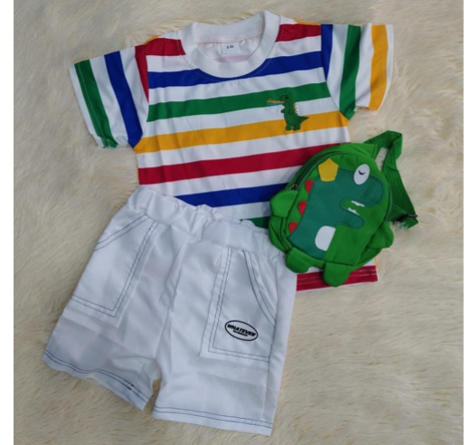 Conjunto dinosaurio niño + bolso