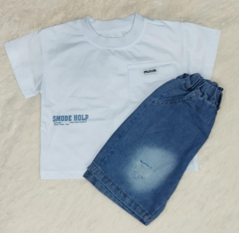 Conjunto min niño cuello rib