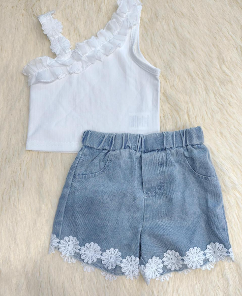 Short borde flor + top flor