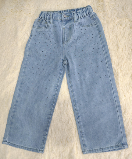 Jeans palazo brillo niña