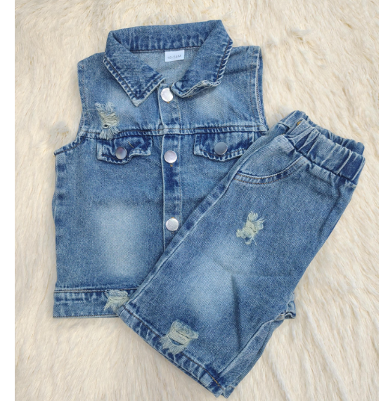 Bermuda + chaleco jeans
