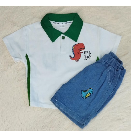 Conjunto cuello niño dinosaurio