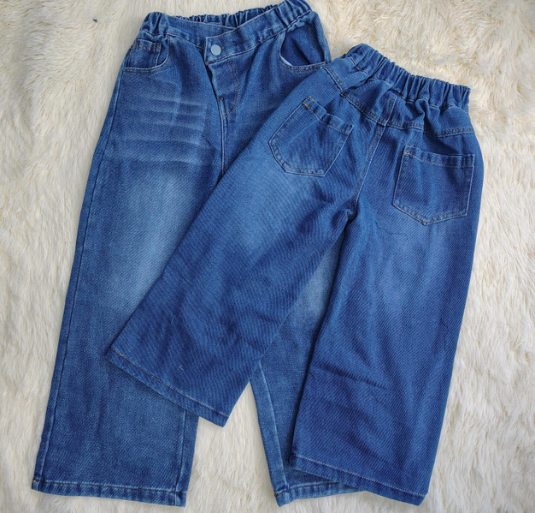 Jeans ancho niña con elástico tipo V