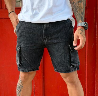 Bermuda jeans cargo hombre unike