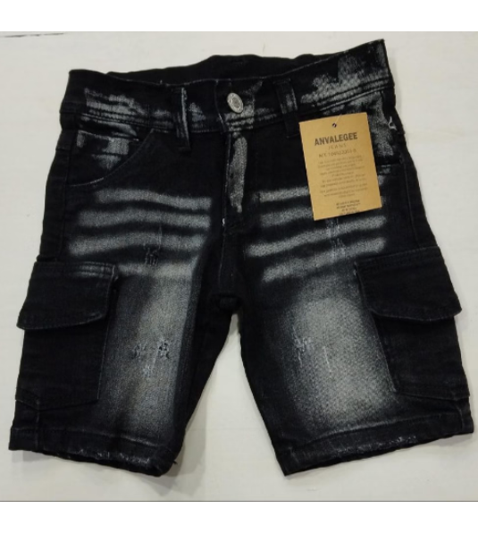 Bermuda jeans strech negra