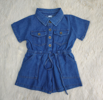 Enterizo niña jeans elástico