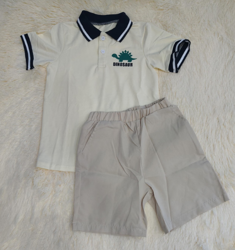 Conjunto niño dinosaurio tipo polo