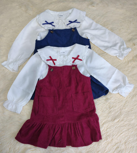 Braga niña pana + camisa lazo