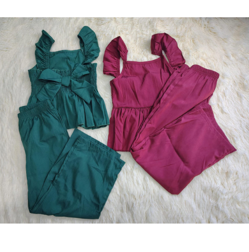 Conjunto pantalón niña + camisa lazo