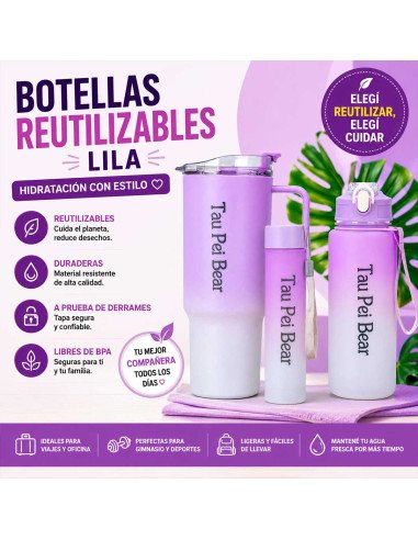 Botellas Reutilizables Lila - ID 51460