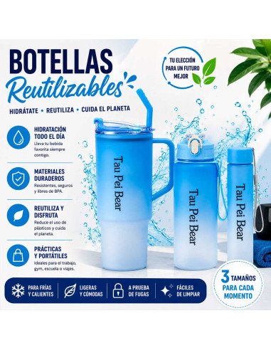 Botellas Reutilizables Azul - ID 51461