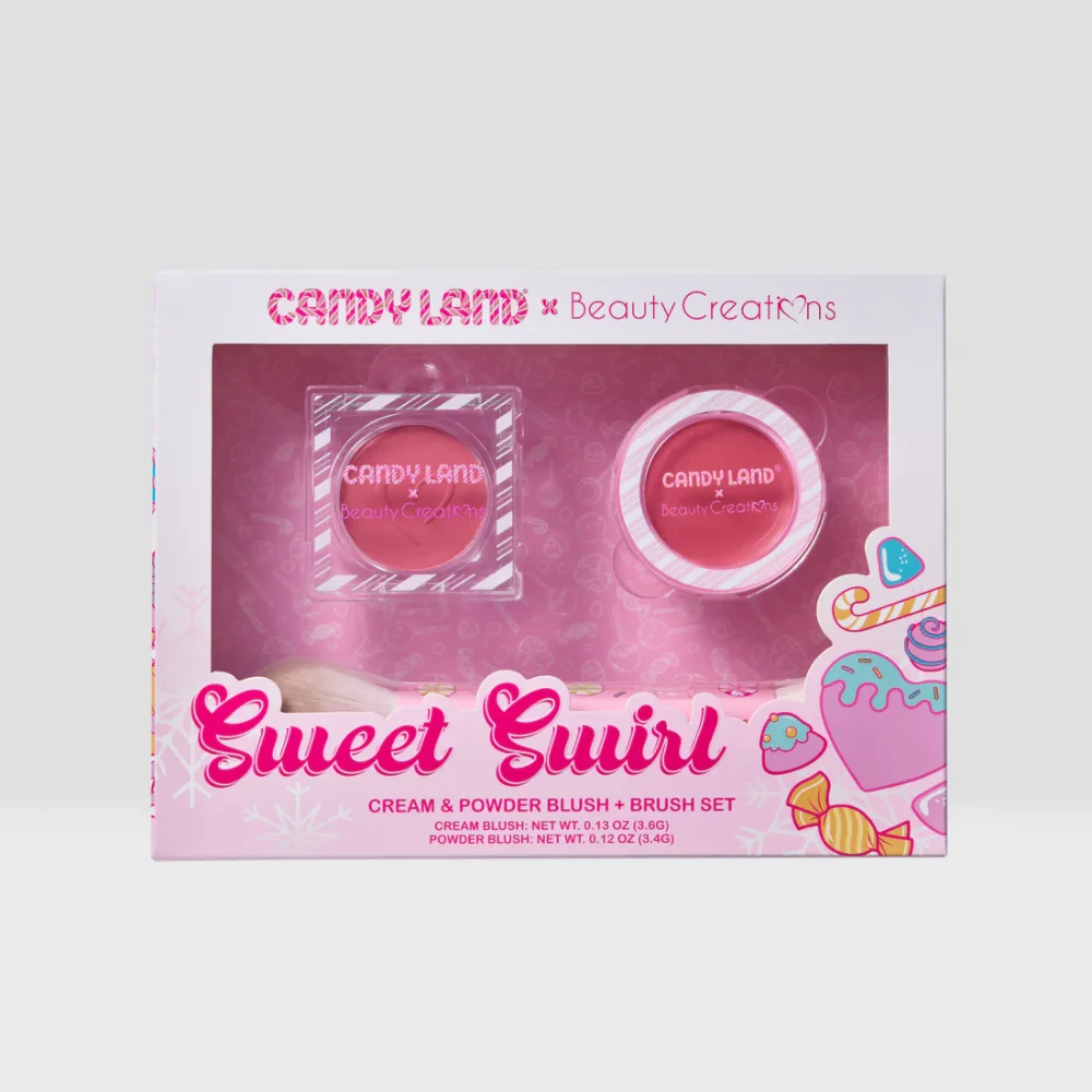 Beauty Creations X Candy Land Duo de Rubor en Polvo y en Crema + Brocha Sweet Swirl