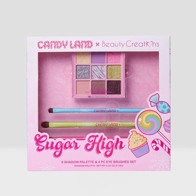 Beauty Creations X Candy Land Paleta de Sombras + 4 Brochas para Ojos Sugar High