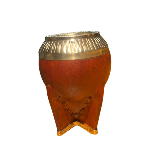 Torpedo de Calabaza con Virola de Alpaca Cincelado con Base de Alpaca