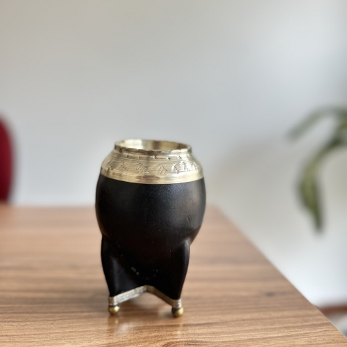 Torpedo de Calabaza con Virola de  Alpaca Cincelado Base Bolita