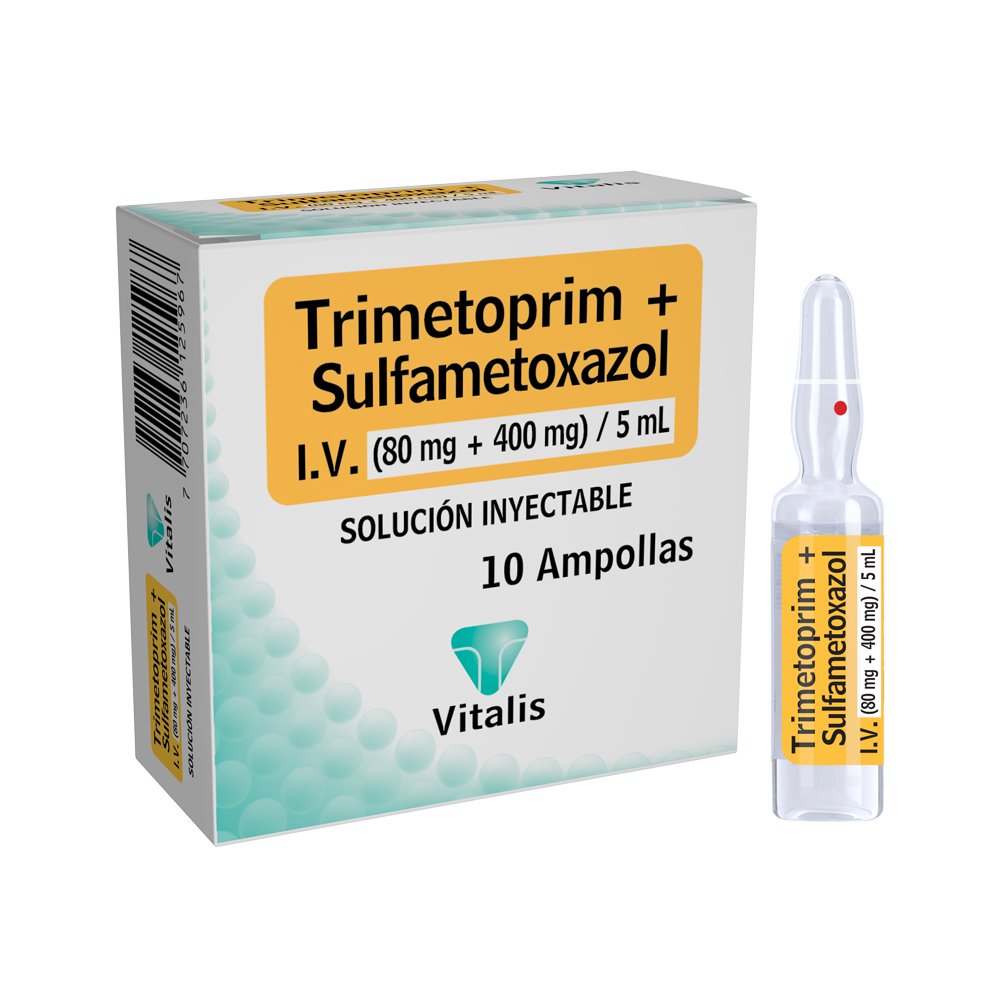 Trimetoprim + sulfametoxasol 160/800mg 3ml ampolla (Vitalis)