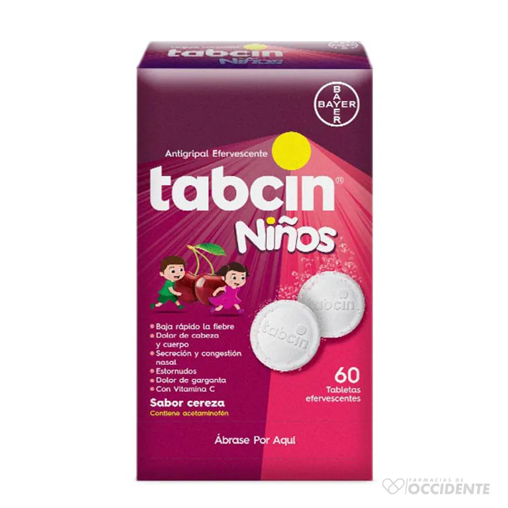 Tabcin niño Efervecente Caja de 60 tab (Bayer)