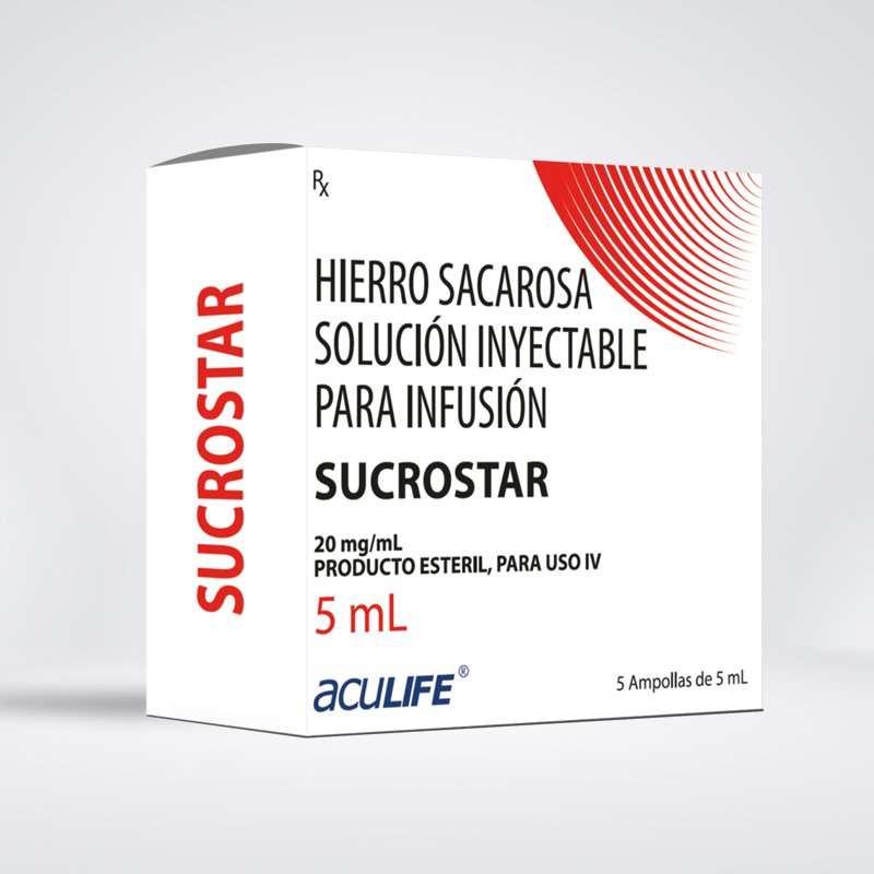 SUCROSTAR Hierro dextran 100mg/2ml Caja 5 ampollas (Aculife)
