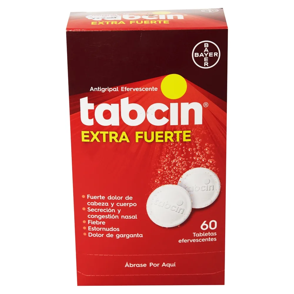 Tabcin Extra Fuerte Efervecente Caja de 60 tabletas (Bayer)