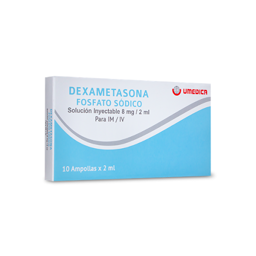 Dexametasona 8mg/2ml amp bandeja 10 unidades (Umedica)