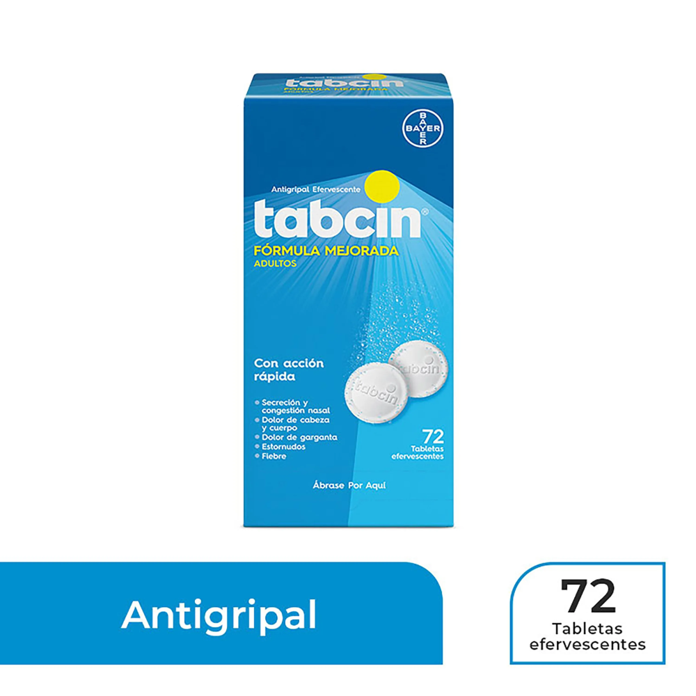 Tabcin Adulto Efervecente Caja de 72 Formula mejorada (Bayer)
