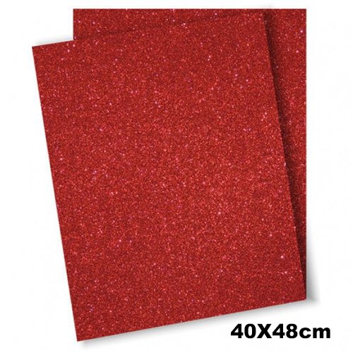 EVA COM GLITTER - VERMELHO - 40X48CM