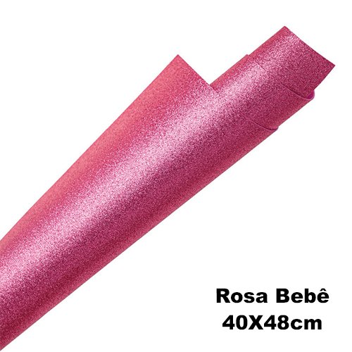 EVA COM GLITTER - ROSA BEBÊ - 40X48CM