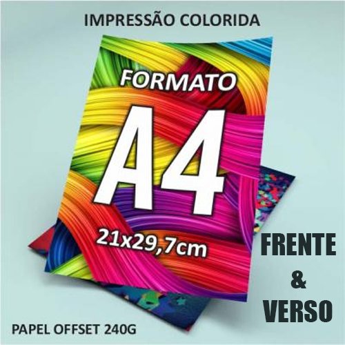 IMPRESSÃO DE IMAGEM COLORIDA FRENTE VERSO EM PAPEL OFFSET 240G FOSCO