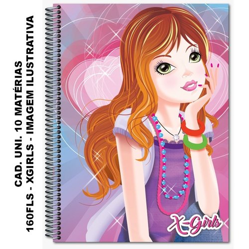 CADERNO UNIVERSITÁRIO - 10 MATÉRIAS - 160 FOLHAS - XGIRLS - MÁXIMA CADERNOS