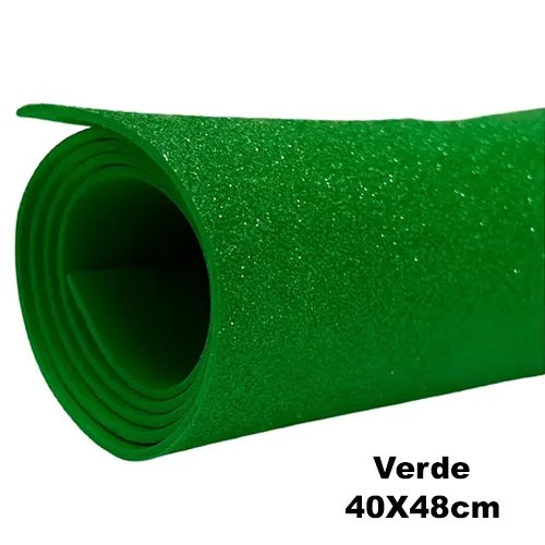 EVA COM GLITTER - VERDE - 40X48CM