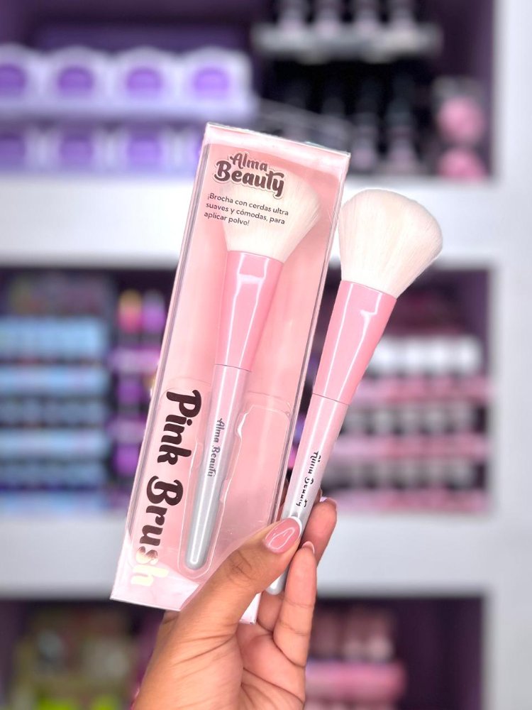 BROCHA PINK POLVO Y RUBOR ALMA BEAUTY ABA036