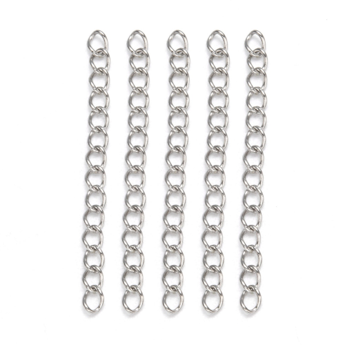 Extensión de cadena acero plateado 40x3mm