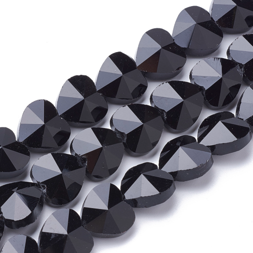 Cristal corazón negro 14x14x8.5 5und